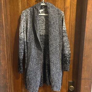Charter Club Black/Gray Sweater Cardigan Women’s 1X
